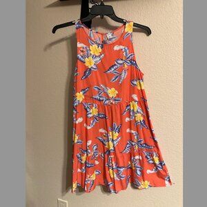 OLD NAVY Coral Tiered Dress with Tropical Print - Size S